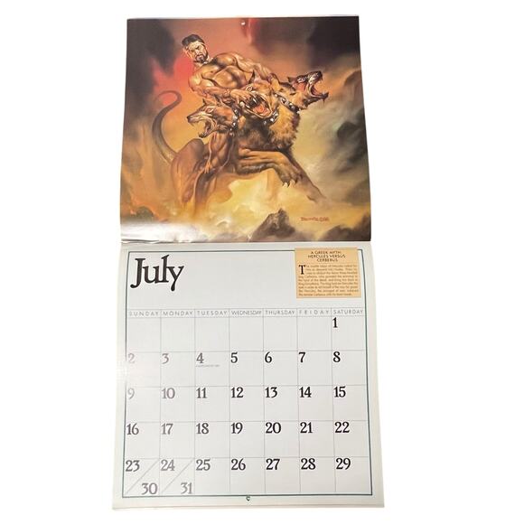 1989 Boris Vallejo Mythology Calendar Unused same dates again in 2034 - Picture 9 of 15
